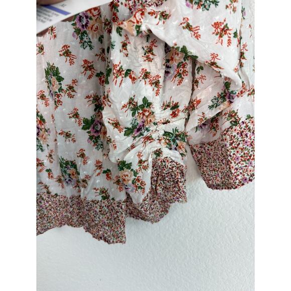 New Directions Top Women’s Blouse XL Floral Sheer Spring Summer Boho Cottagecore - Picture 2 of 11